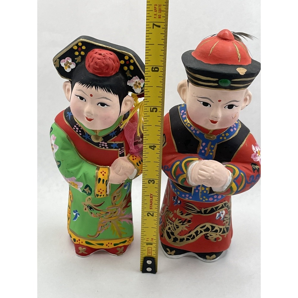 Vintage Clay Figurines Chinese Culture Couple - Picture 5 of 5